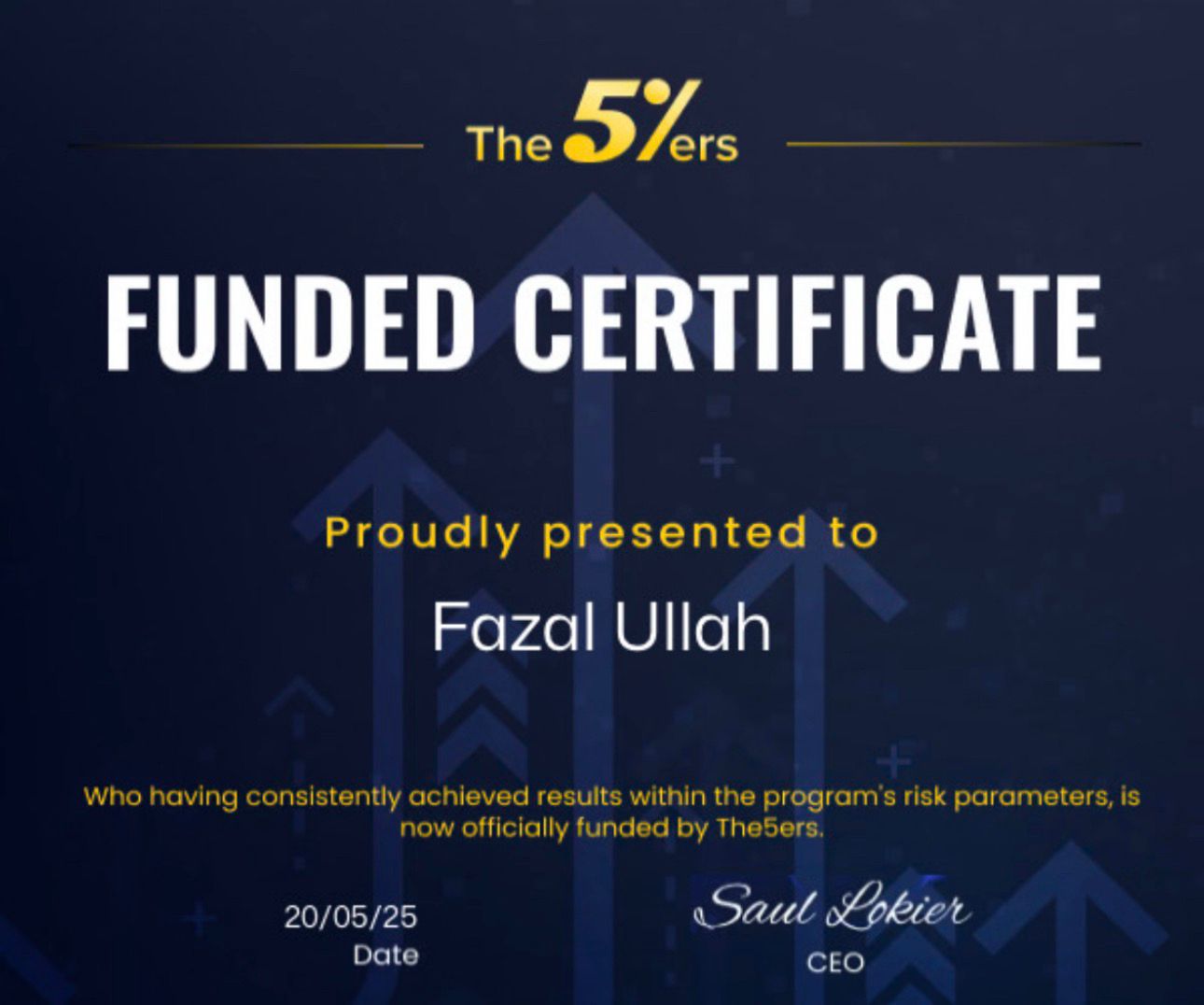 Funded trader certificate