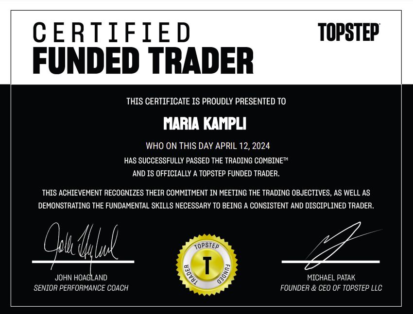 Funded trader certificate